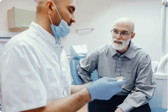 an adult in a dental practice