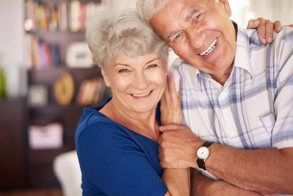 senior couple smiling